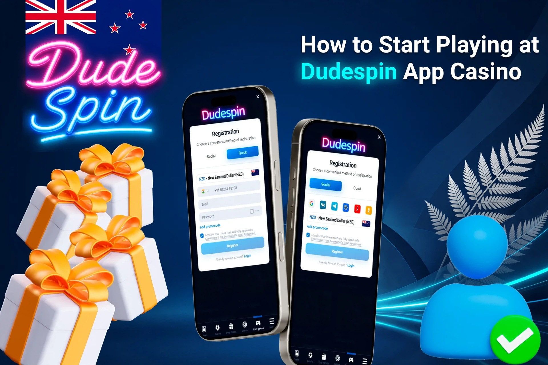 1win app registration screen on mobile with easy-to-follow steps and gift box icons