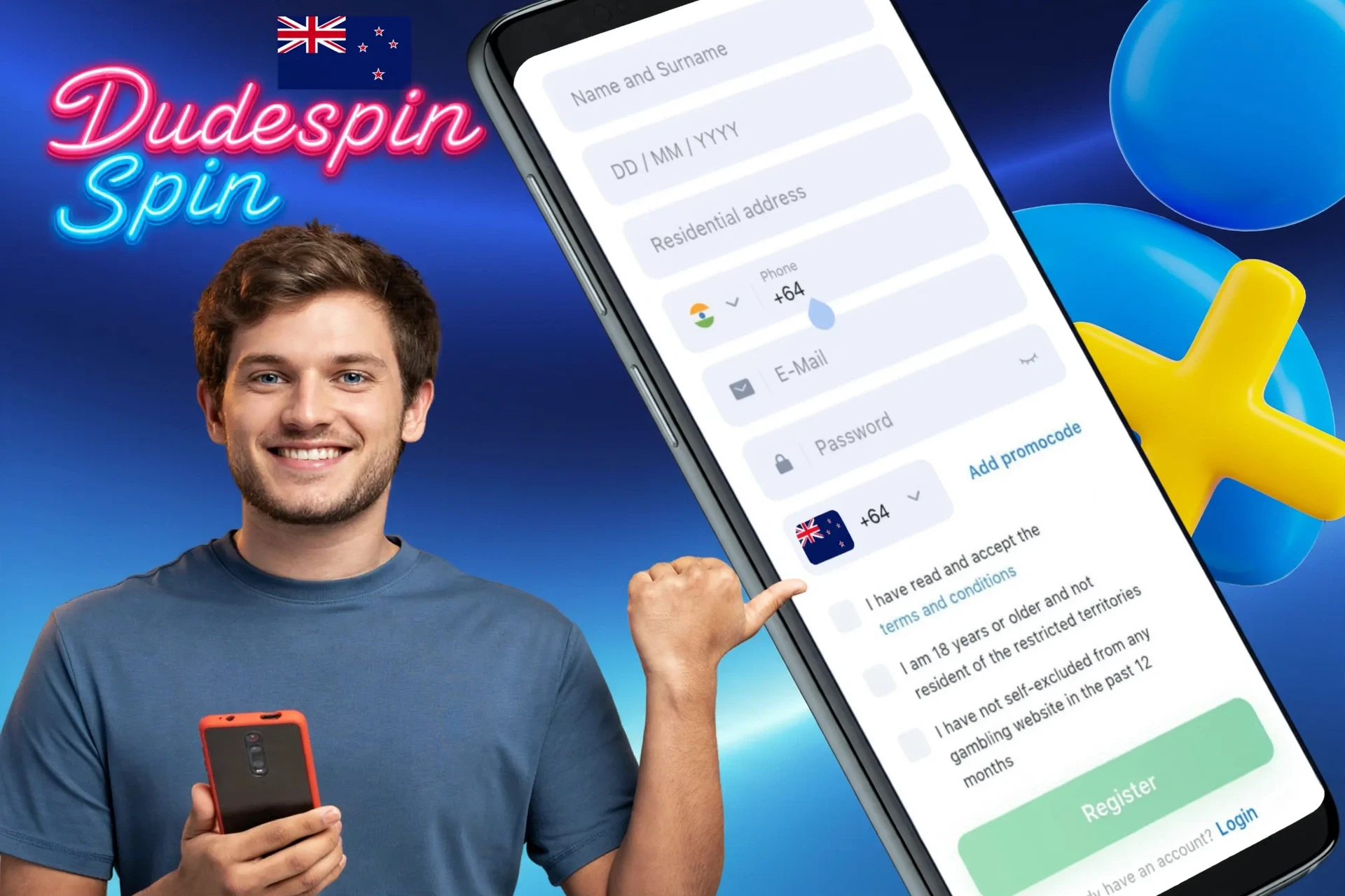 Information about the registration process using the mobile app