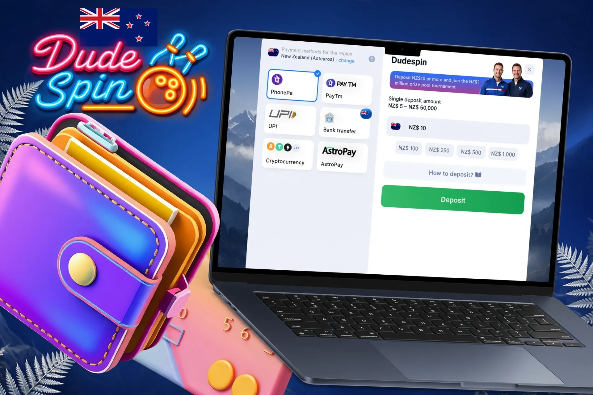 Step-by-step guide to making the first deposit via your account